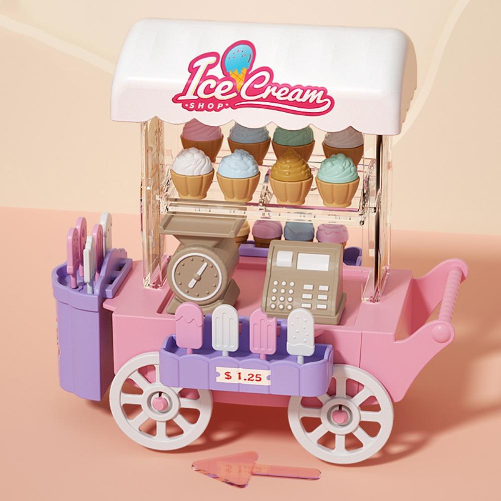 Luminous Mini Bread Truck Dessert Stand Children's Food Stand Truck Toy  Doll House