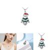 Christmas Santa Geometric Pendant Necklace With Micro Inlaid Alloy For Holiday Celebration