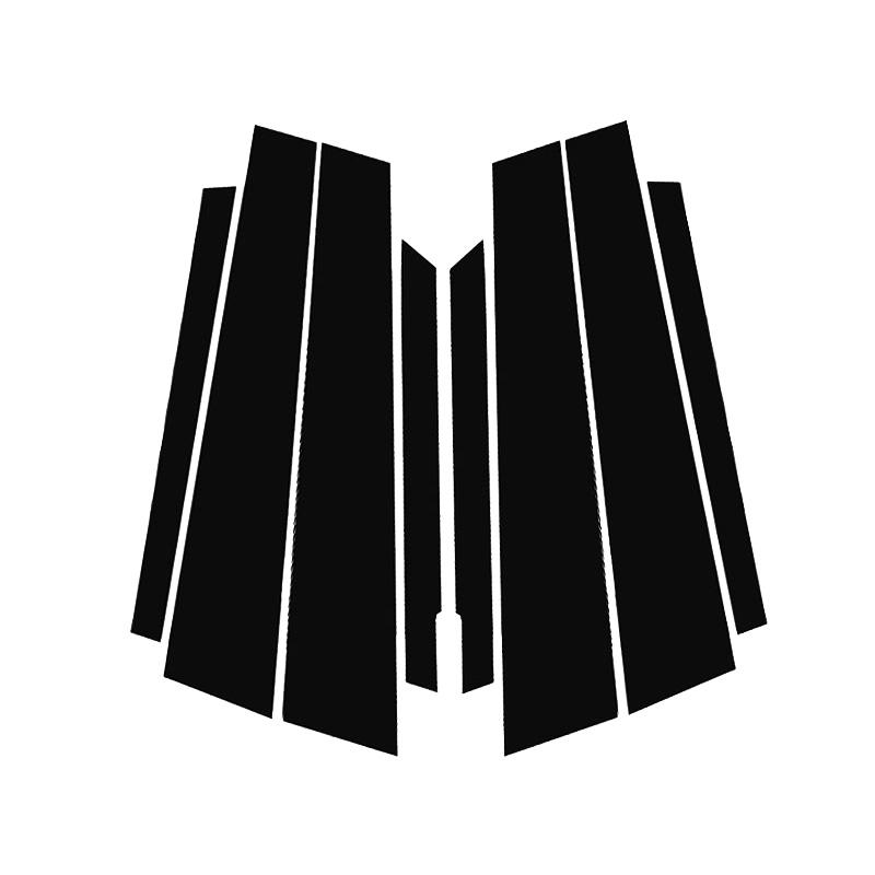 8pcs Car Door Window Column BC Pillar Post Cover Trim PC Material Sticker Fit For Peugeot 2008 2014-2018