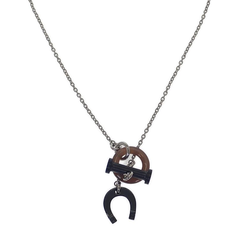 

HERMES Necklace Brown/black metal/Buffalo horn Women
