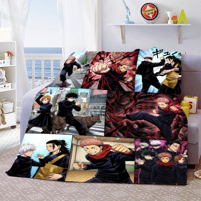 Jujutsu Kaisen Manta Suave y Cálida de Franela Manta Acogedora y Ligera para Sofá Cama Decoración del Hogar -QJY