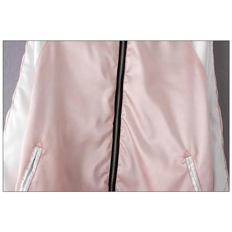 Giacca Bomber da Donna in Raso Sukajan Ricamata Baseball Cappotto Floreale Harajuku Autunno Seta Giapponese Ragazze
