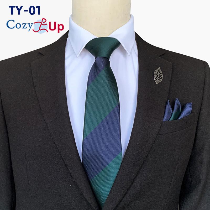 Men Two-piece Tie Set Stripe Necktie  Business Fashion Handkerchief Paisley