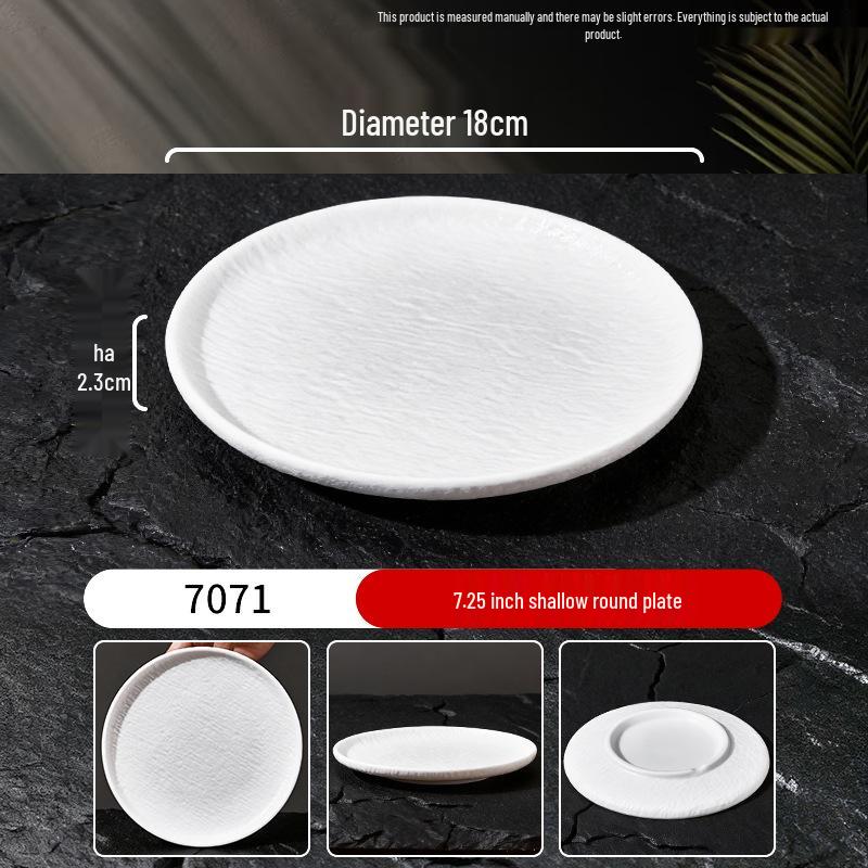 Melamine Porcelain-Style Rice Bowl & Dipping Sauce Dish Set