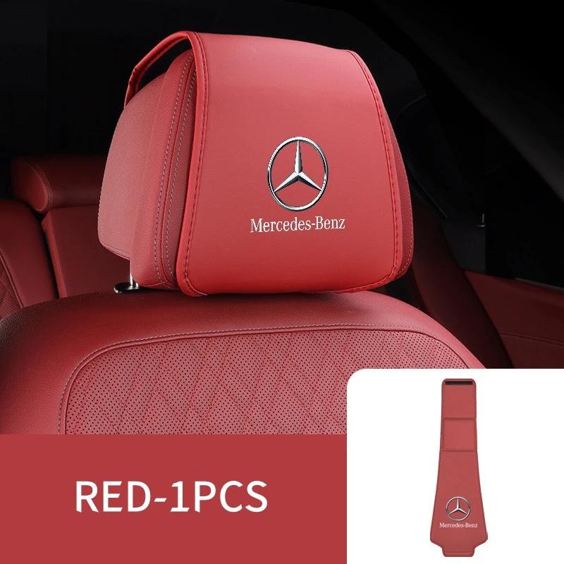 GLC GLB Car Seat Headrest Leather Pillow Protective Cover Accessories For Mercedes Benz AMG W203 W206 W220 W205 W211 W212 W201