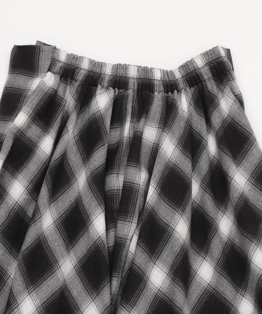 WEGO Irregular Hem Long Checkered Korean Size Black Women's Flannel-Like Skirt, Skirt, Fall/Winter Outfit, Streetwear, Casual, Style, Gift, F,