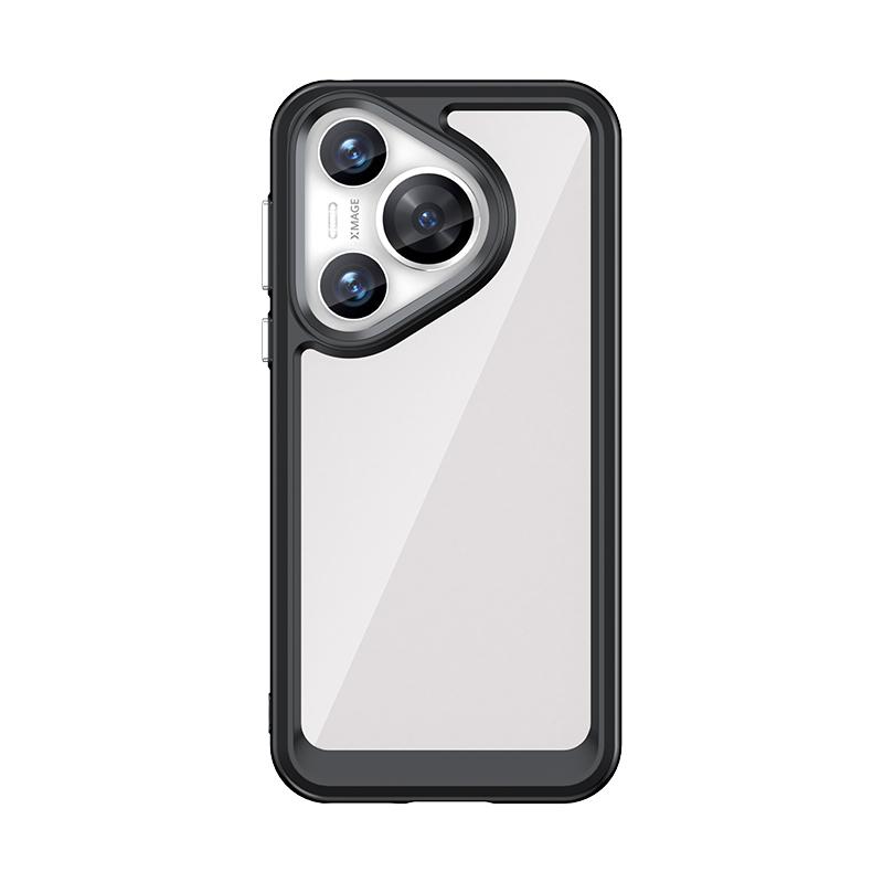 For Huawei Pura 70 Case Luxury Silicone TPU Phone Case Huawei Pura 70 Case Bumper Transparent Shockproof Huawei Pura 70 Cover Pura 70 чёрный