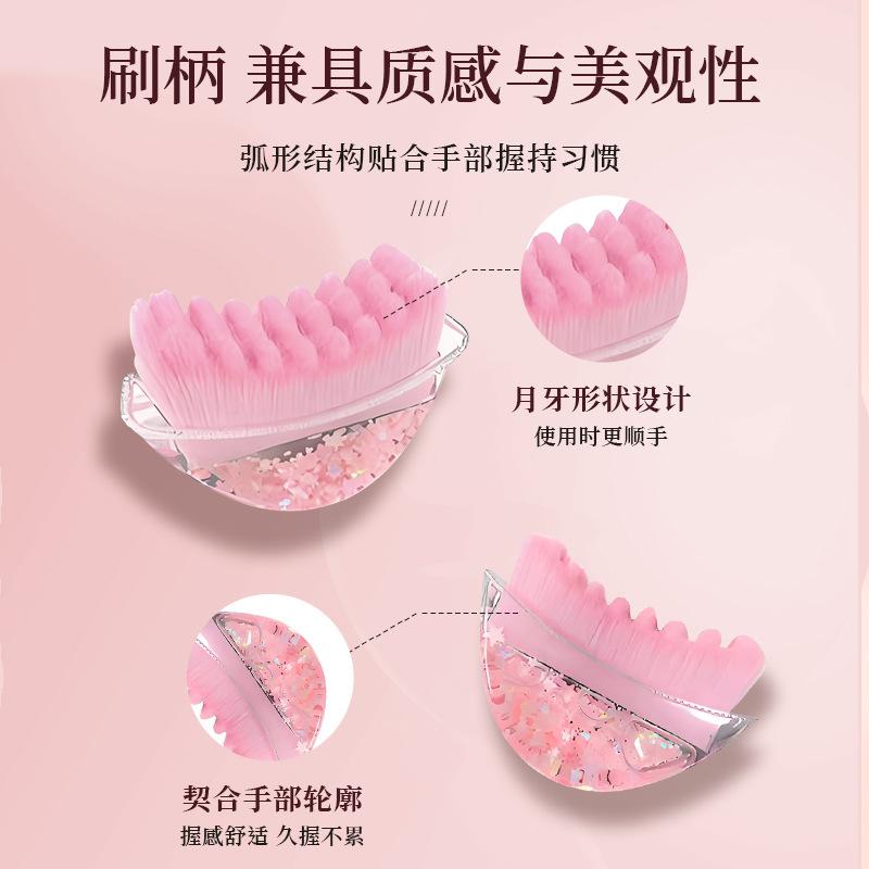 Pink Facial Contour Brush – Gentle Massage Tool for Face & Hands, Soft Bristles for Sensitive Skin (Eco-Friendly)