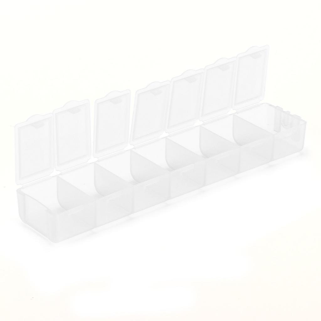 Divide Storage Box 7-Grid Watercolor Palette Jewelry Travel Repacking Plastic ContainerWhite