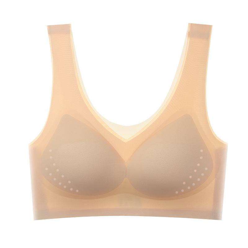 

Black Seamless Wireless Bra with Wide Straps and Breathable Holes M дубильна кора