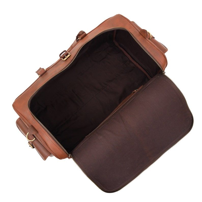 Leather Duffle Bag: Handmade Weekender Travel Bag