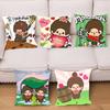 Cartoon Animation M-Monchhichi Pillow Case Fashion Square Pillowcase Bedroom Sofa Room Ins Decoration Leisure