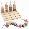 Geometric Shape Matching Toy Multifunctional Wooden and Lacing