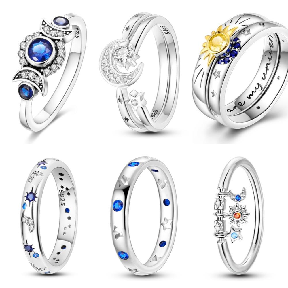 CopperStar Moon Sun Starry Sky Series Closed Ring For Women Valentine's Birthday Gifts Wedding Jewelry Accessory