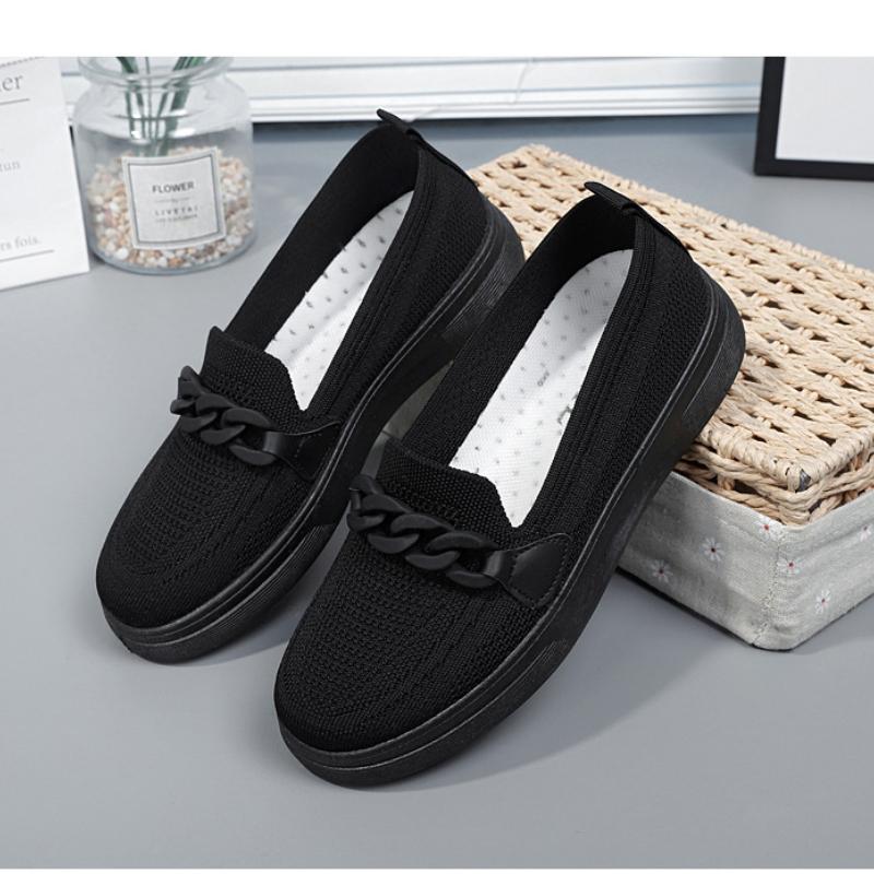 2025 New Women's Shoes Comfortable Flying Woven Mother Shoes A Slip-on Comfortable Women's Single Shoes