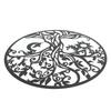 Tree of Life Wall Art 11.8in Round Decorative Metal Wall Plaque for Living Room Bedroom Indoor Outdoor Black