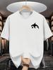 Men's Orca Print T-Shirt - Summer Short Sleeve Round Neck Casual Shirt with Marine-Themed