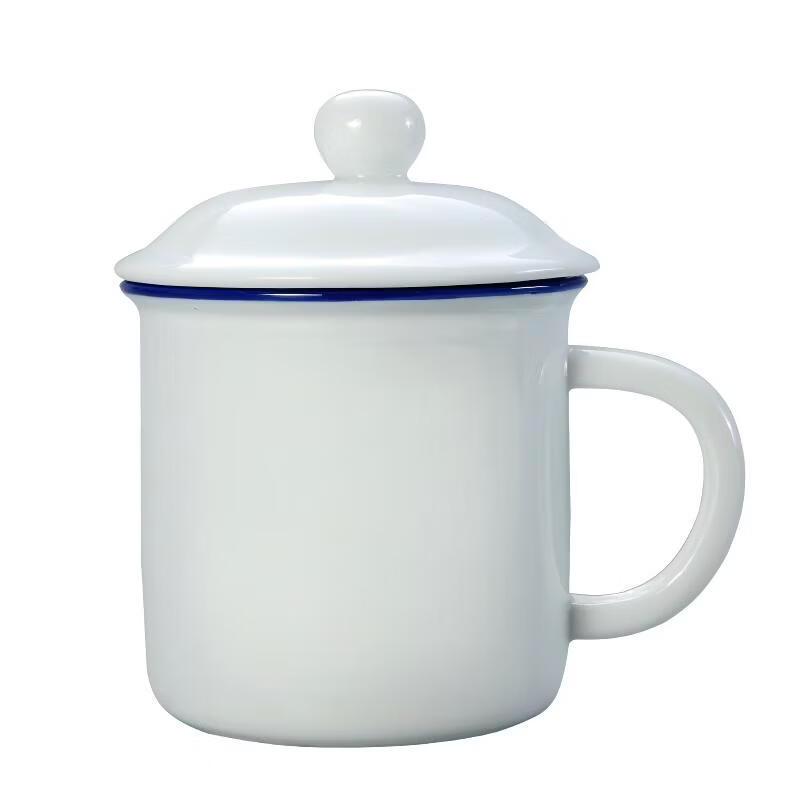Retro Imitation Enamel Tea Mug with Lid
