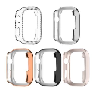 Scratch Resist Watch Protective Case For Dedicated Smartwatch Hollowed Design Single Row Rhinestoned Decoration