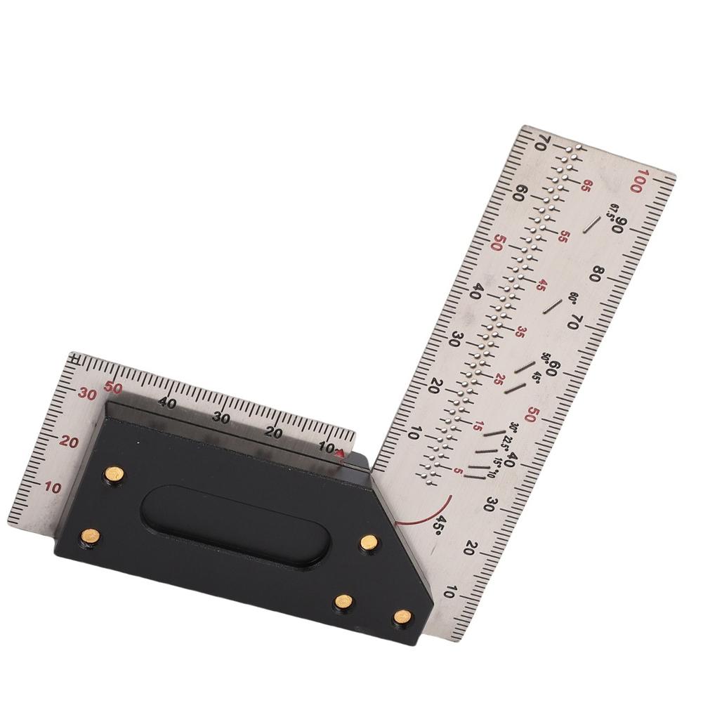 Stainless Steel Marking Ruler with 90-Degree Angle and Clear Positioning Holes for Accurate Woodworking and Craft Projects
