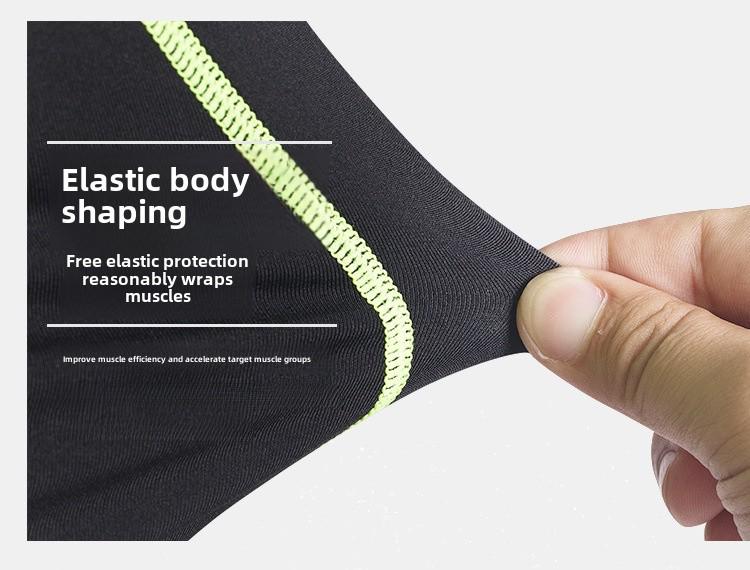 Pánské rychleschnoucí prodyšné kompresní kompresní punčochy - dlouhý rukáv s vysokým elastanem pro fotbal, basketbal a běh.