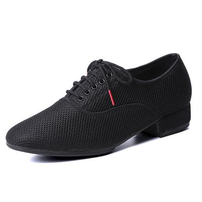 Herren Netz Moderne Tanzschuhe, Nationaler Standard Square Dance Ballsaal Tanzschuhe, Innenwollsohle, Außenkautschuksohle