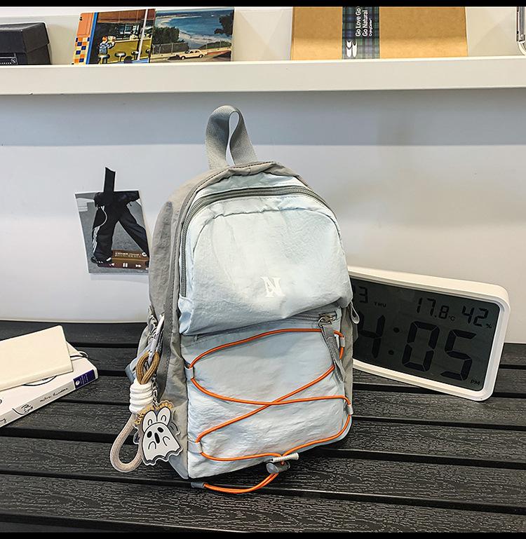 School Bag New Outdoor Backpack Contrasting Color Mountaineering Bag Picnic Retro School Bag Lightweight Travel Bag Sports Hiking Small Backpack