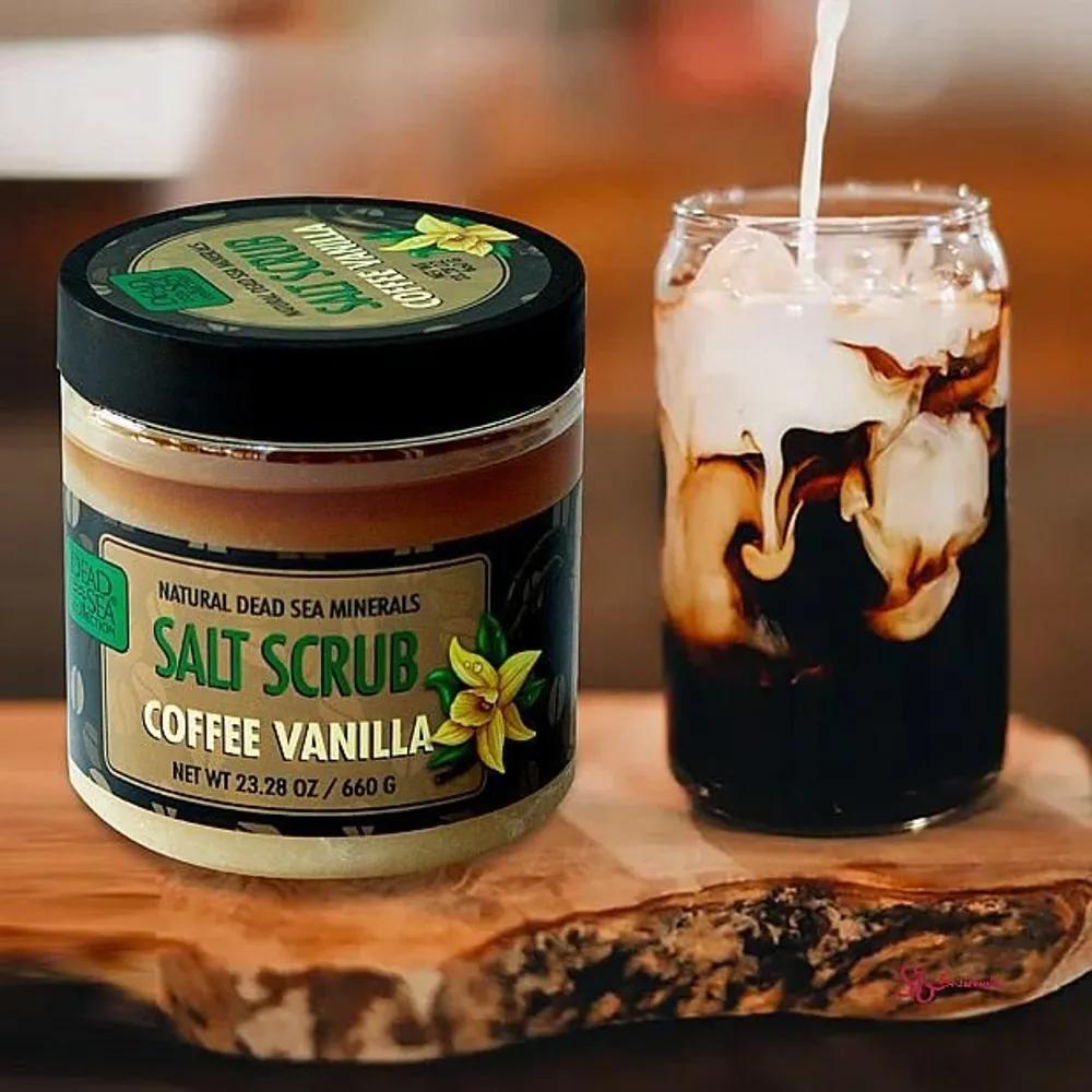Body Scrub Exfoliation Care Dead Sea Coffee Salt Peeling Salt 660g Vanilla Beauty Israel