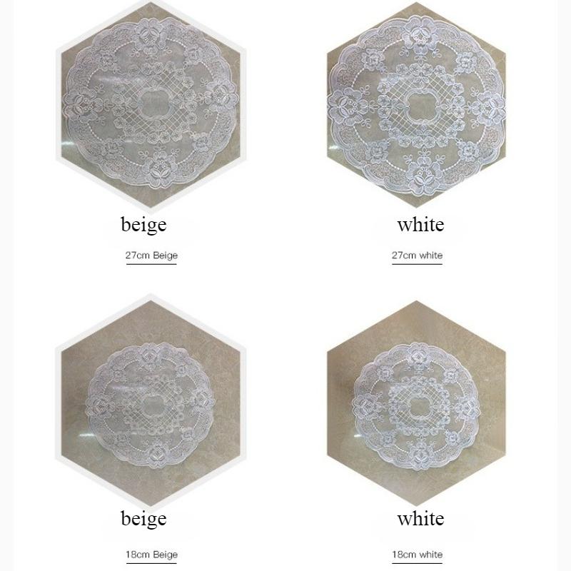 1pc Retro Style Lace Placemat,Embroidered Lace Three-dimensional Table Decoration,Flower Design Meal Mat Round Dining Decor