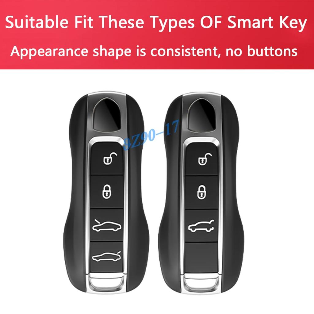 Carbon Fiber Car Key Fob Case Cover Chain Ring Holder For - Porsche Cayenne Coupe Panamera Taycan 911