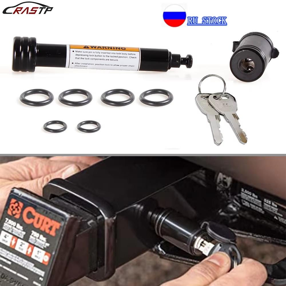 Hitch Receiver Pin Lock Fits 2 Inch Receiver Trailer Hitch Lock 5/8 Inch Pin Anti-Rattle O-Rings Trailer Lock for Tow Truck Boat