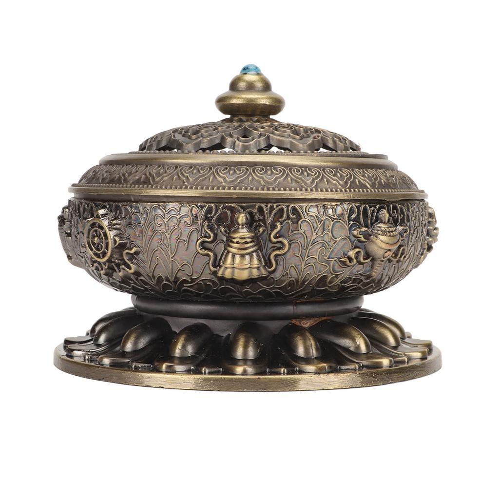 Incense Burner Bronze Nepal Sandalwood Alloy Incense Burner Holder for Tea Room Table Decoration