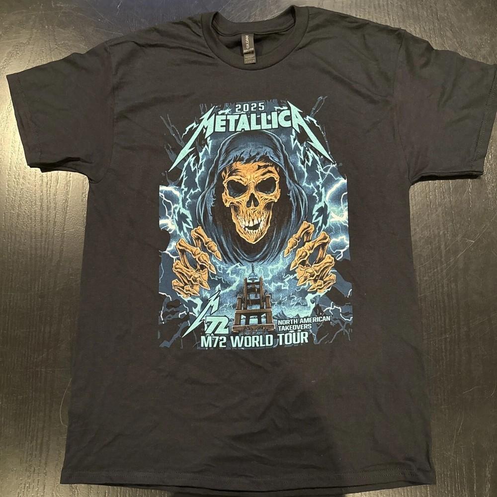 Metallica M72 World Tour 2025  Rock Band Graphic Black Tee Unisex T-Shirt S