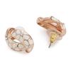 24 Kt Gold Plated Earrings With Green Coloured Flower Print For Women