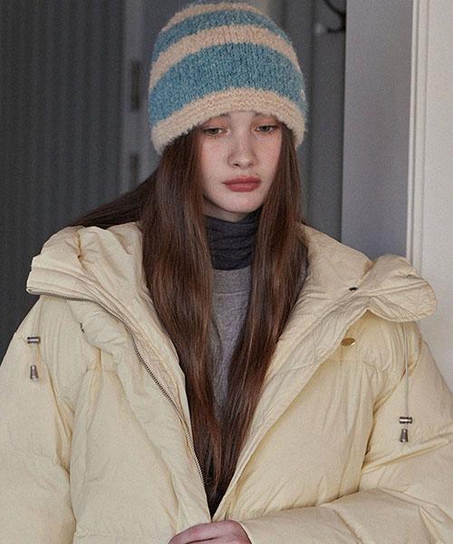 HAINT Boucle Stripe Beanie_2Colors