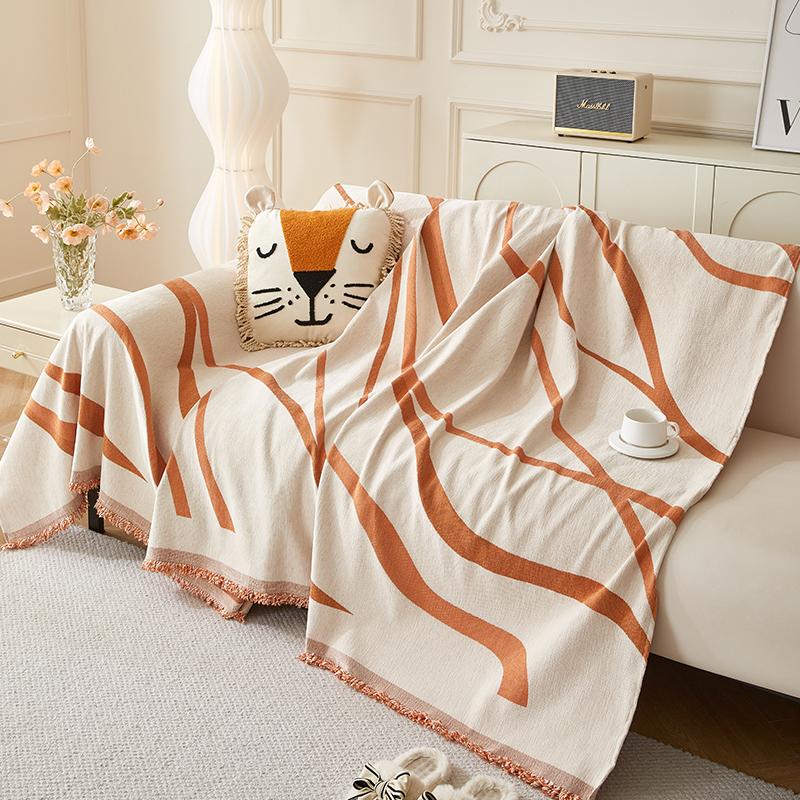 Simple Striped Sofa Cover, Multifunctional Sofa Blanket, Dustproof Sofa Cushion Protector For Bedroom, Office, Living Room