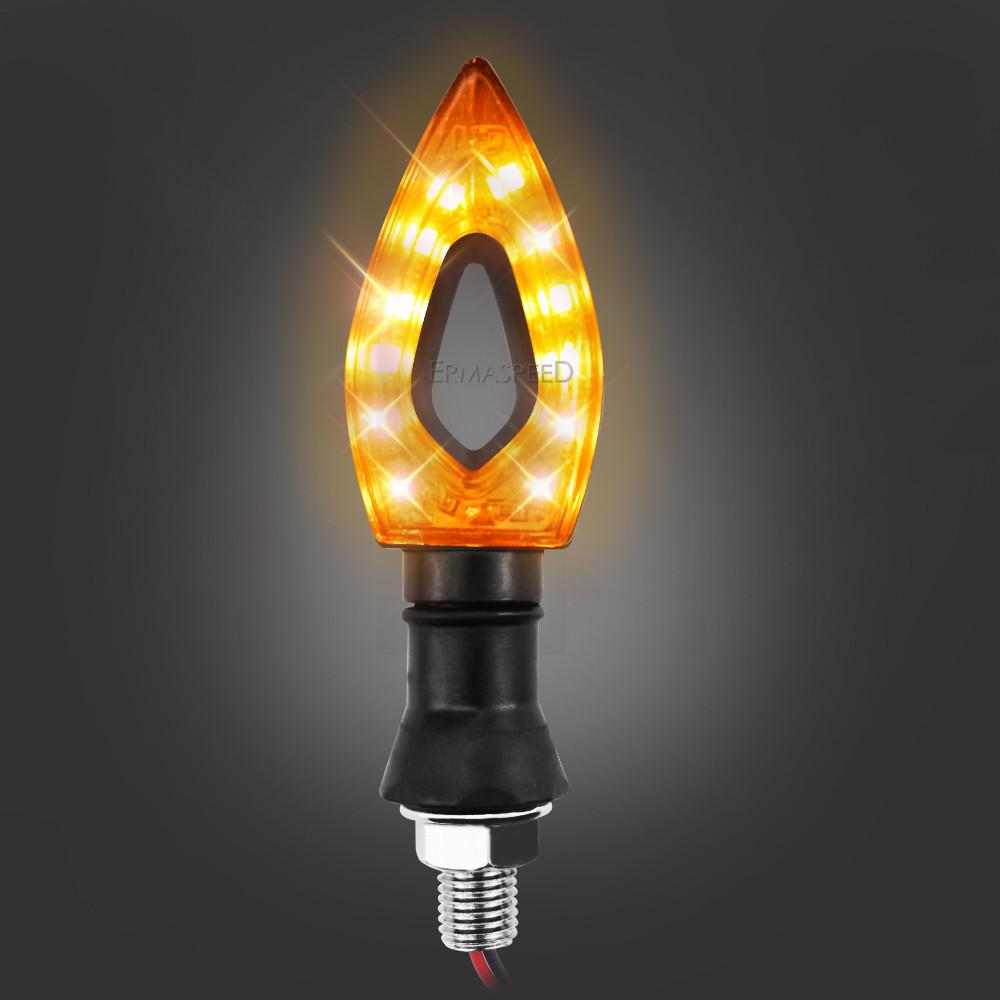 2PCS Universal 12 LED Motorcycle Turn Signal Lights Front Rear Lights Indicator Motorbike Accessories Green Amber White Red