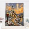 Faux Pearl Painting for Adults Christmas Church Art Kit, DIY 15.75 Easy X 11.81 Inch Beginners Craft Adults, Relaxing Home Decor Sparkling Gemstone