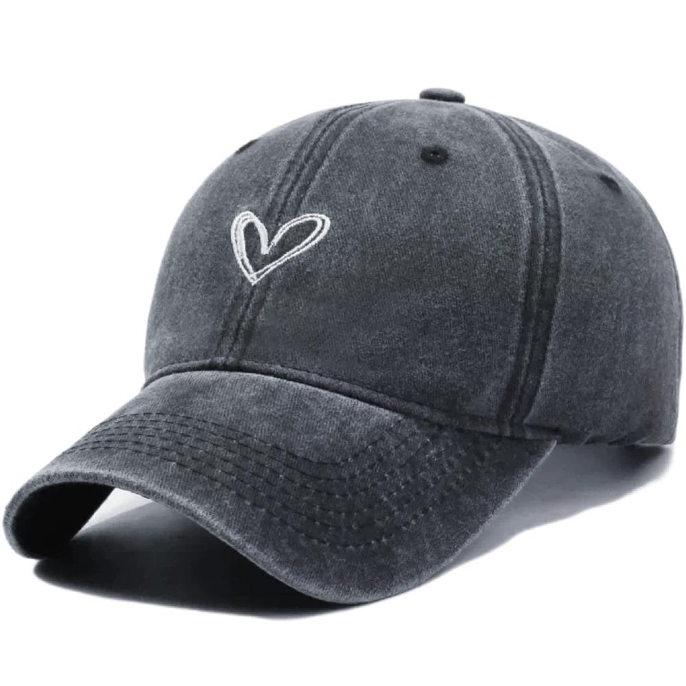 Vintage Heart Love Cap Baseball Washed Women'S New Brand Latest Fresh Hats Casual Adjustable Sun Shade Cap For Woman Streetwear Outdoor Dad Hat