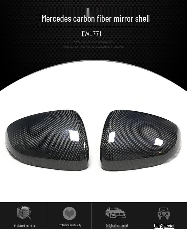 Carbon Fiber Rearview Mirror Cover for Mercedes-Benz A/CLA Class A180 A200L W177 W118
