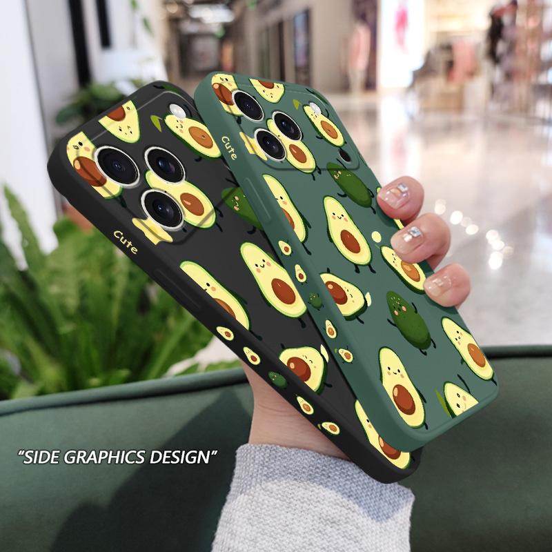 Swinging Avocado Phone Case For iPhone 17 Air 16 16e 15 14 13 Pro Max Plus Mini Liquid Silicone Soft Cover