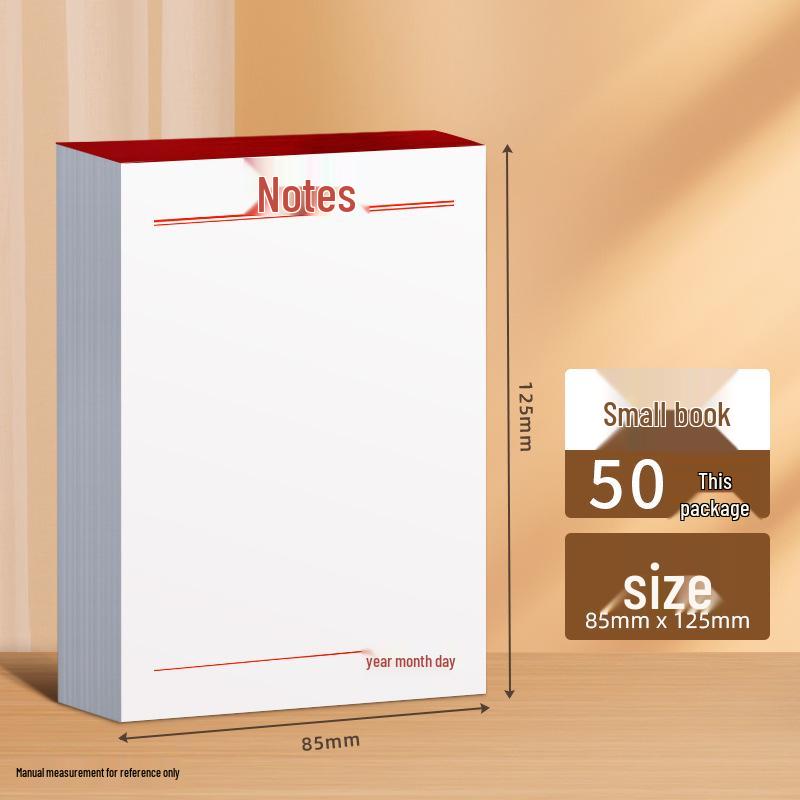 White Tearable Sticky Notes: Portable Non-Adhesive Large Notebook