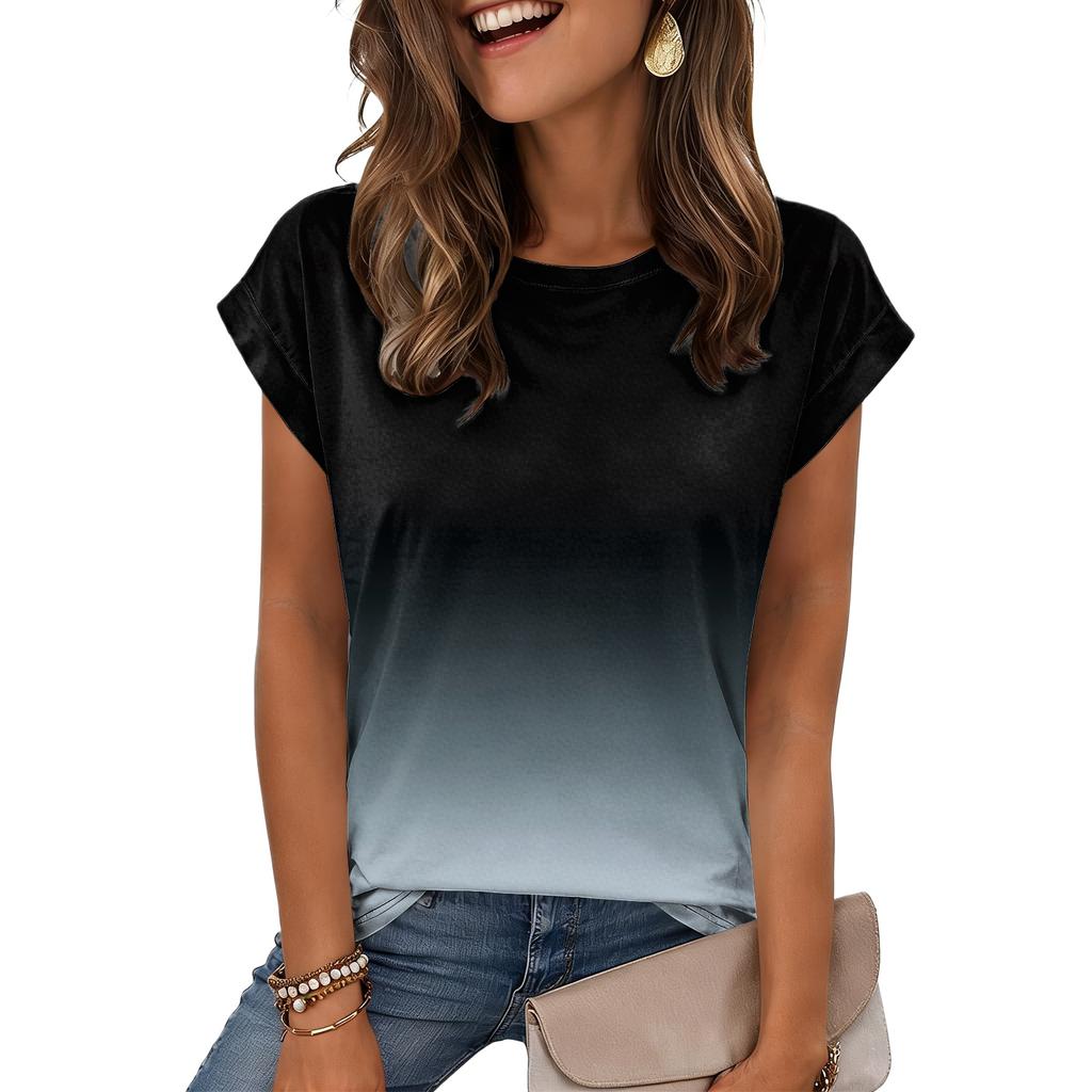 Γυναικείο Μοντέρνο Casual Ρετρό Print T-Shirt με Χαλαρή Εφαρμογή