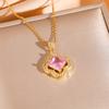 Four-leaf Clover Stylish and Elegant Light Luxury Pendant Zircon Exquisite Clavicle Chain Earrings Titanium Steel Necklace Set