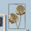 Modern Metal Wrought Iron Leaves Wall Hanging Ornament Wrought Iron Leaves Mural Pendant Living Room Bedroom Home Decor