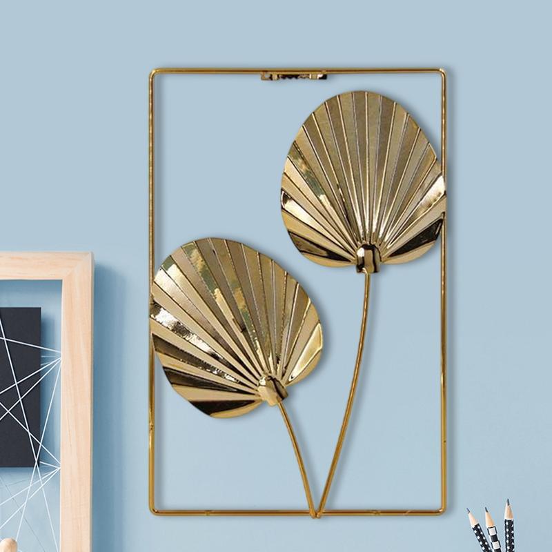 Modern Metal Wrought Iron Leaves Wall Hanging Ornament Wrought Iron Leaves Mural Pendant Living Room Bedroom Home Decor