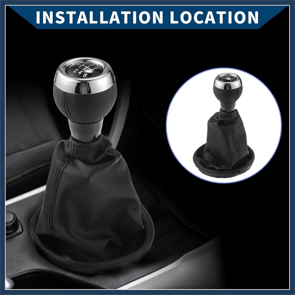 6 Speed Gear Shift Knob with Dust Cover for Mini Cooper R56 2006-2012 / Front Stick Shifter Lever Knob/Durable Plastic / 1 Pcs Black Stylish Design