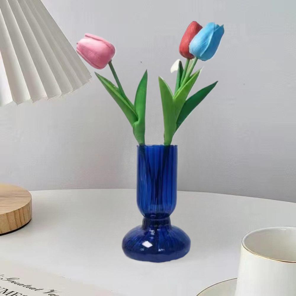 Nordic Creative Glass Vase Simple Transparent Vase Water Nourishing Flower Arrangement Living Room Decoration Modern Home Decor