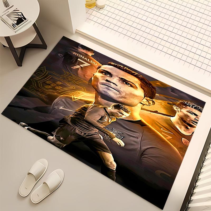 1pc Cristiano Ronaldo Print Area Rug - Soft, Washable Non-Slip Indoor Mat, Living Room, Home Office Decorative Rug,Office Decorative
