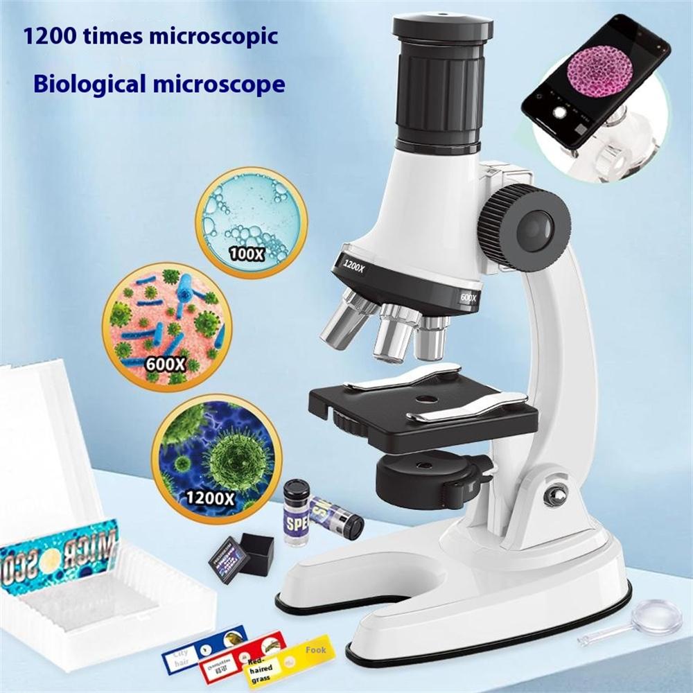 C2227A Zestaw Mikroskopu dla Dzieci Powiększenie 1200x Mikroskop dla Początkujących Dzieci Eksperymenty Edukacyjne